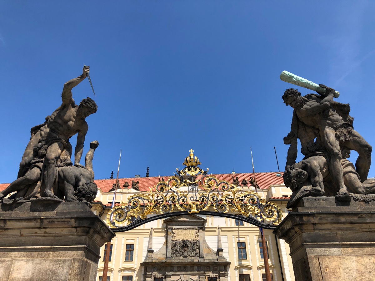 Prague Castle Entrance Statues
