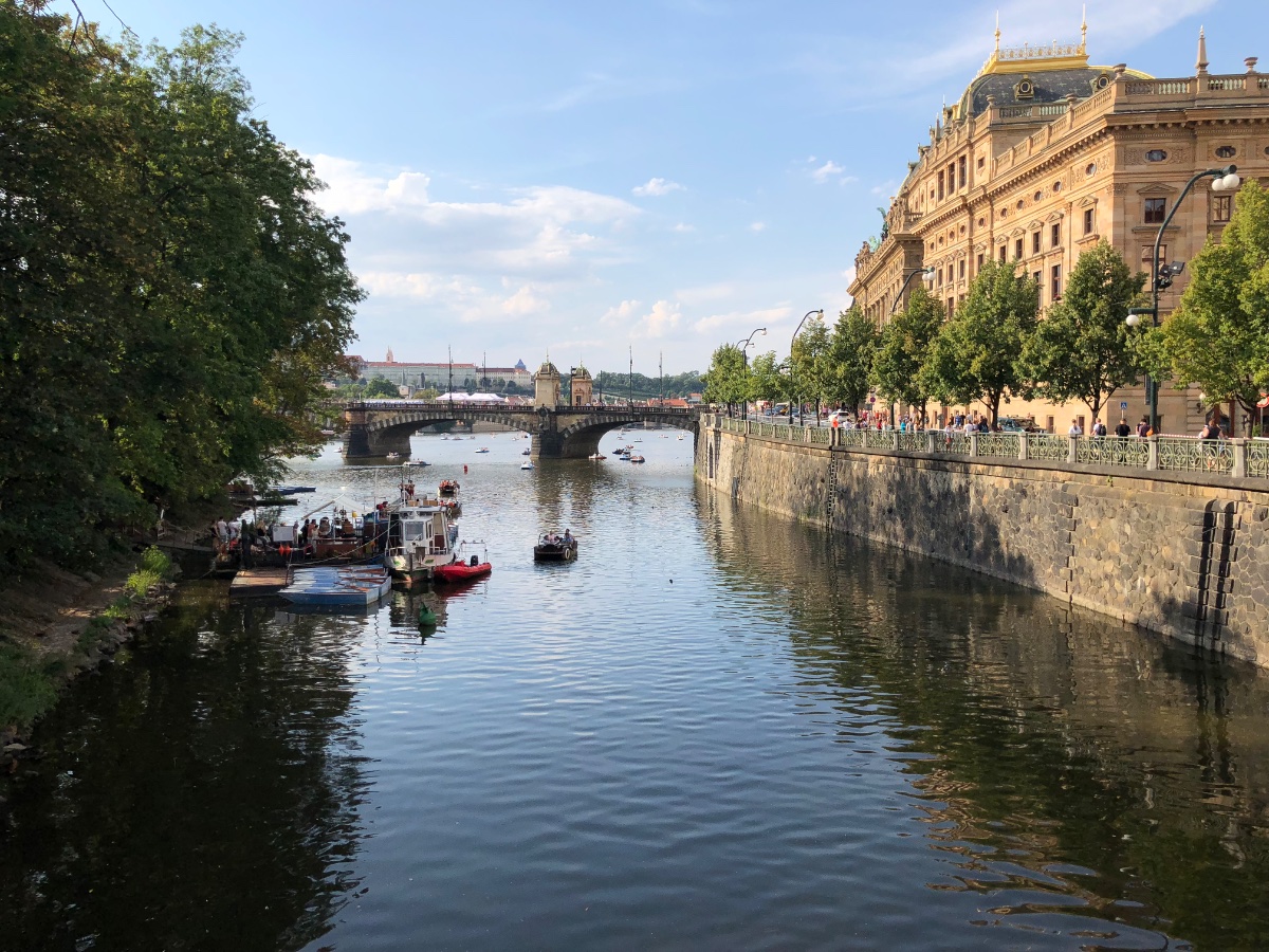 Prague National Theatre and Vltava River