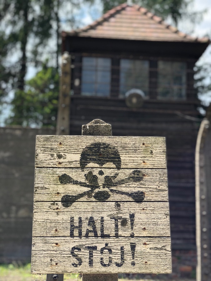 Auschwitz Warning Sign