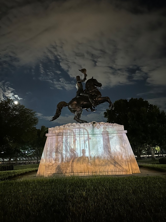 Andrew Jackson Statue at Night