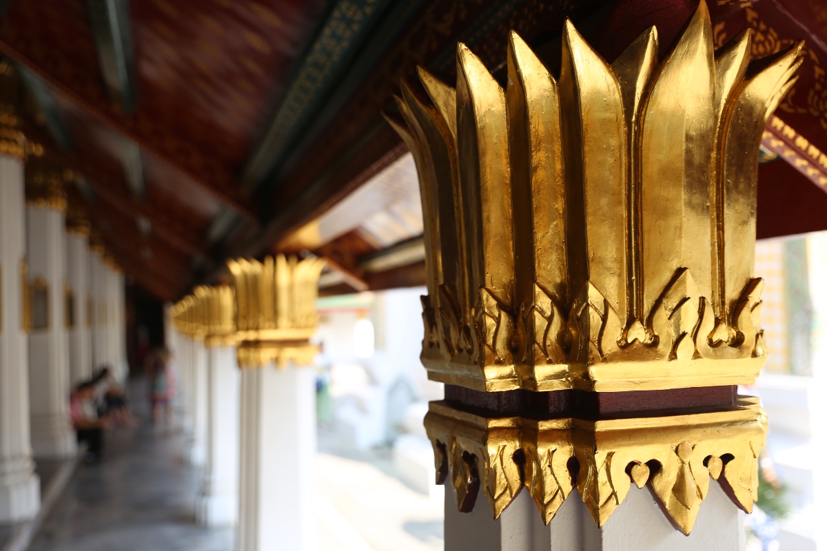 Ornate Thai Temple Columns