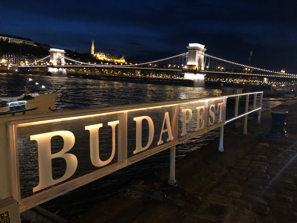 Budapest Chain Bridge at Night