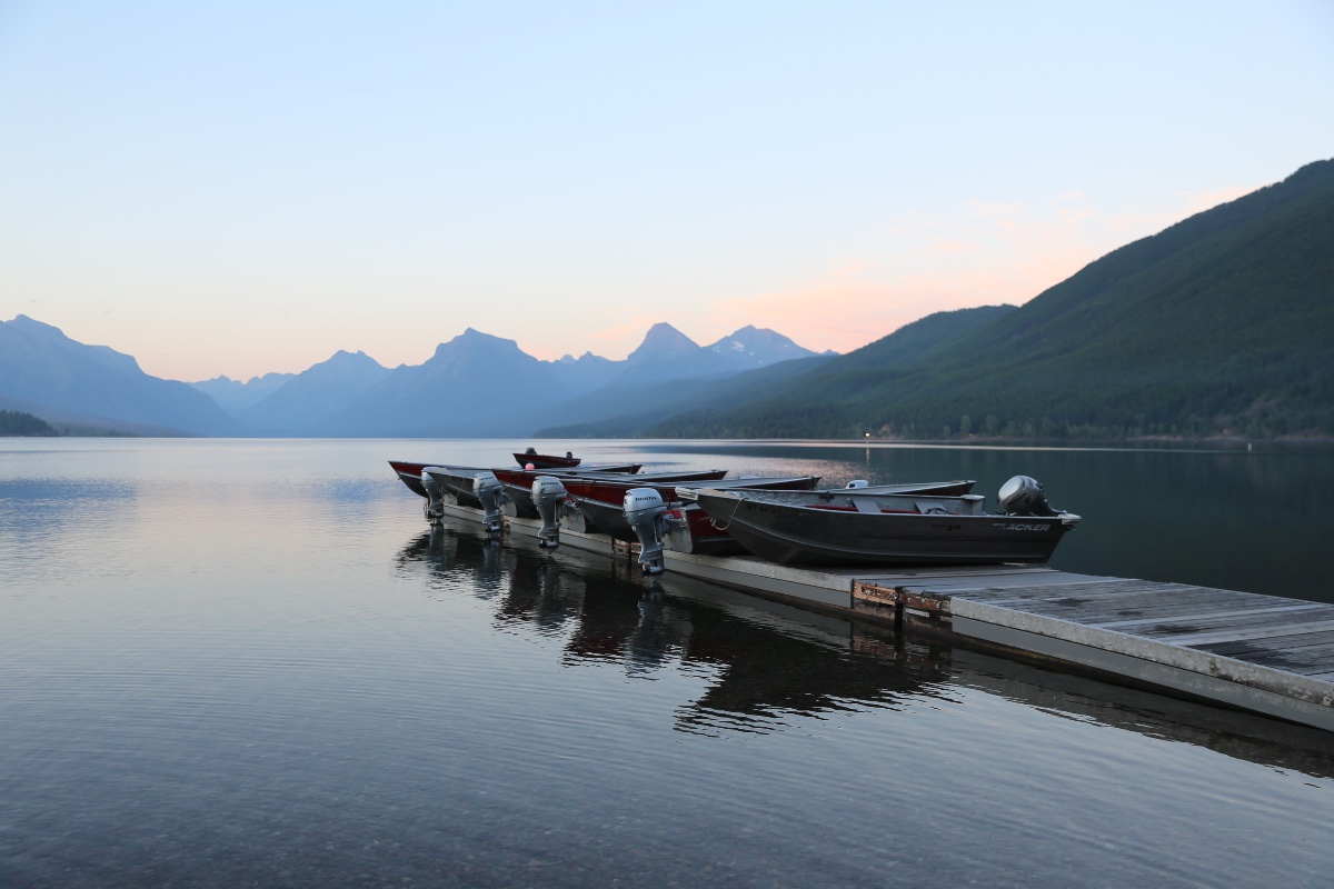 Boats on Lake McDonald