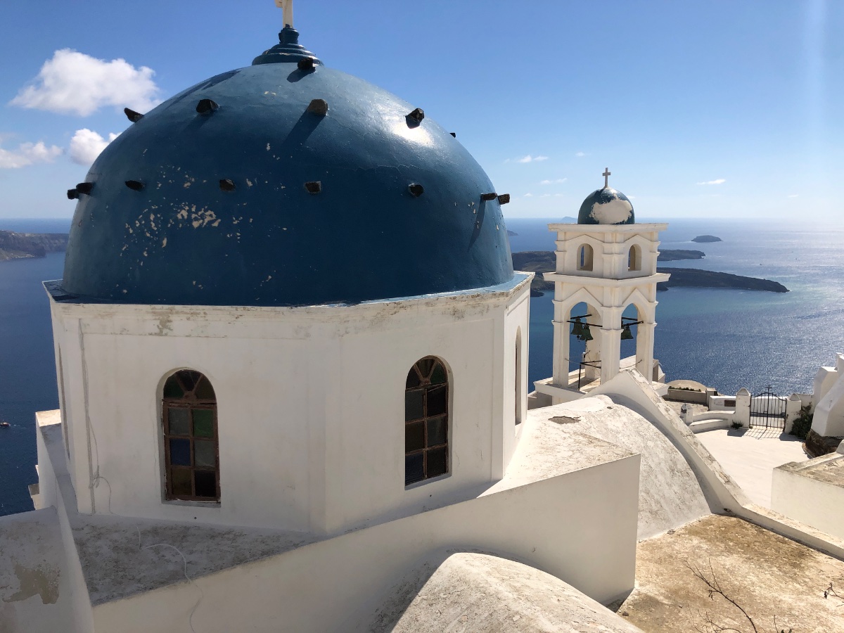 Santorini Blue Domes