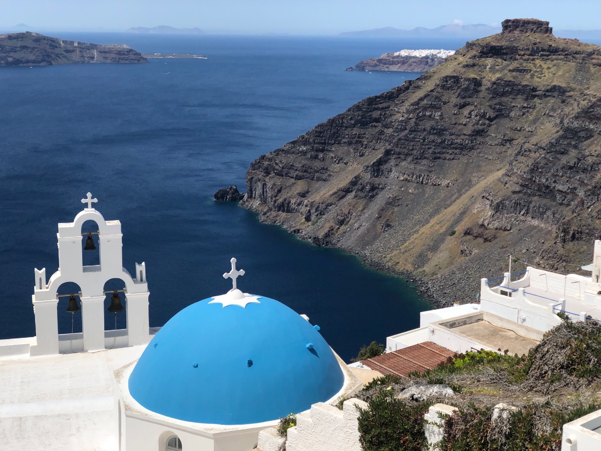 Santorini Blue Domes