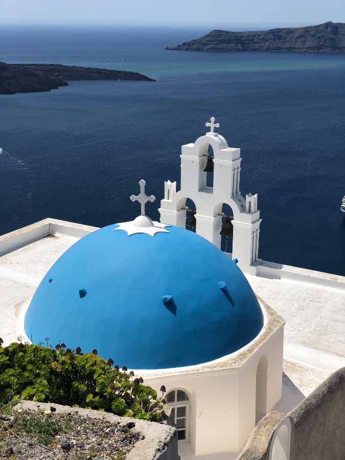 Santorini Blue Domes