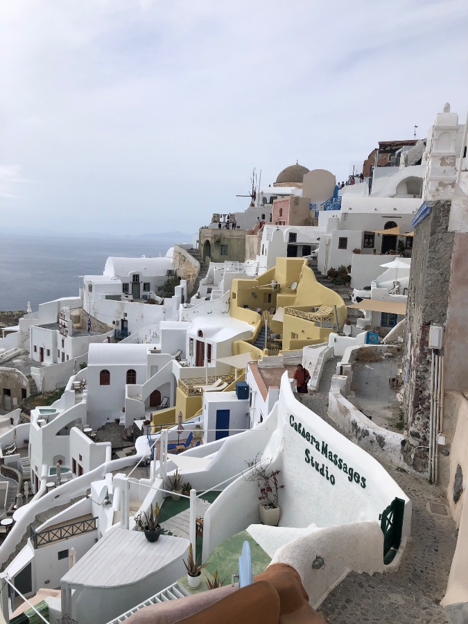 Santorini's Whitewashed Cliffs