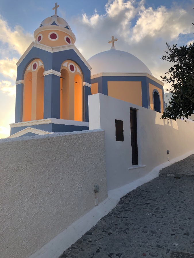 Blue Domed Church in Santorini