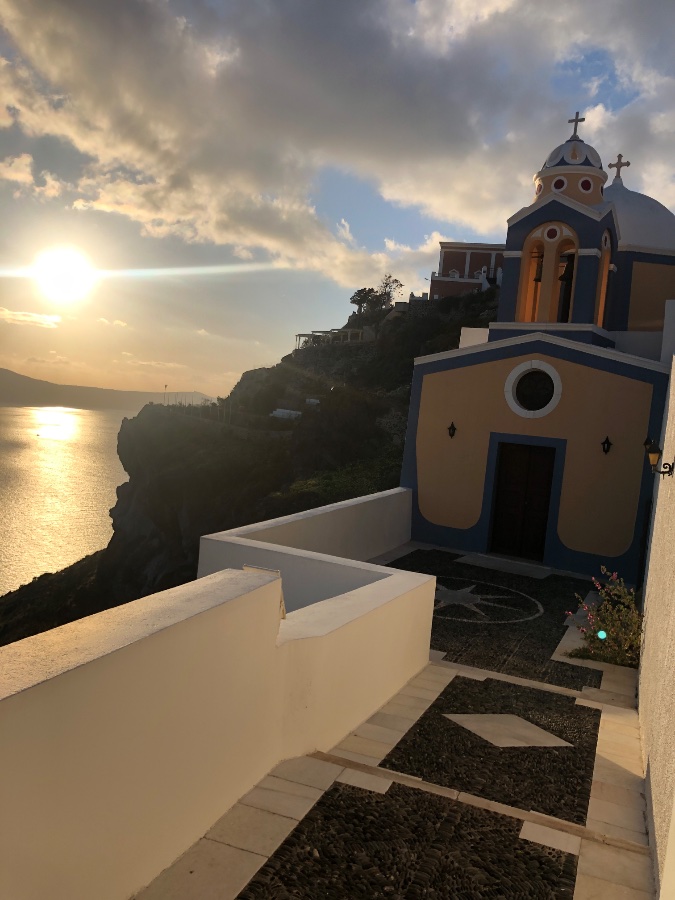 Church at Sunset in Santorini