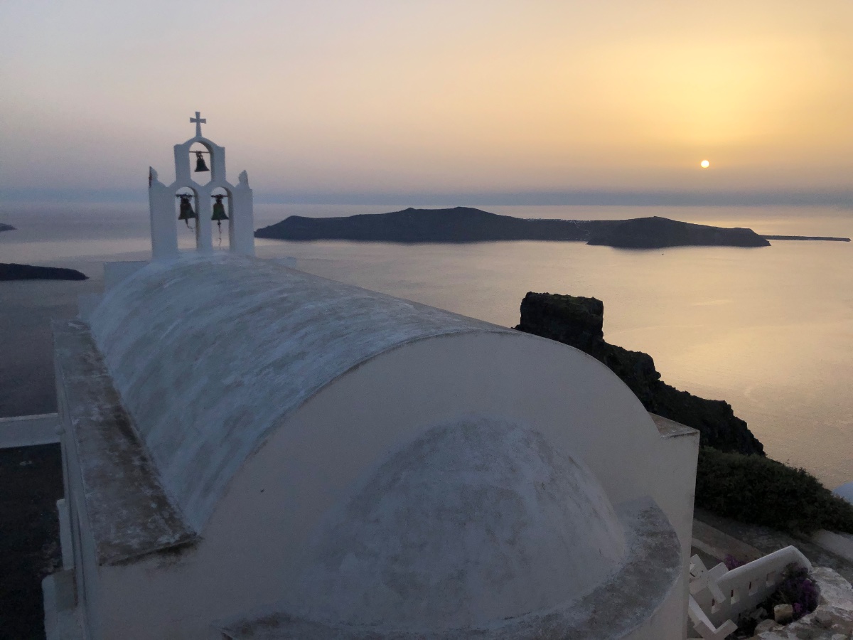 Santorini Church at Sunset