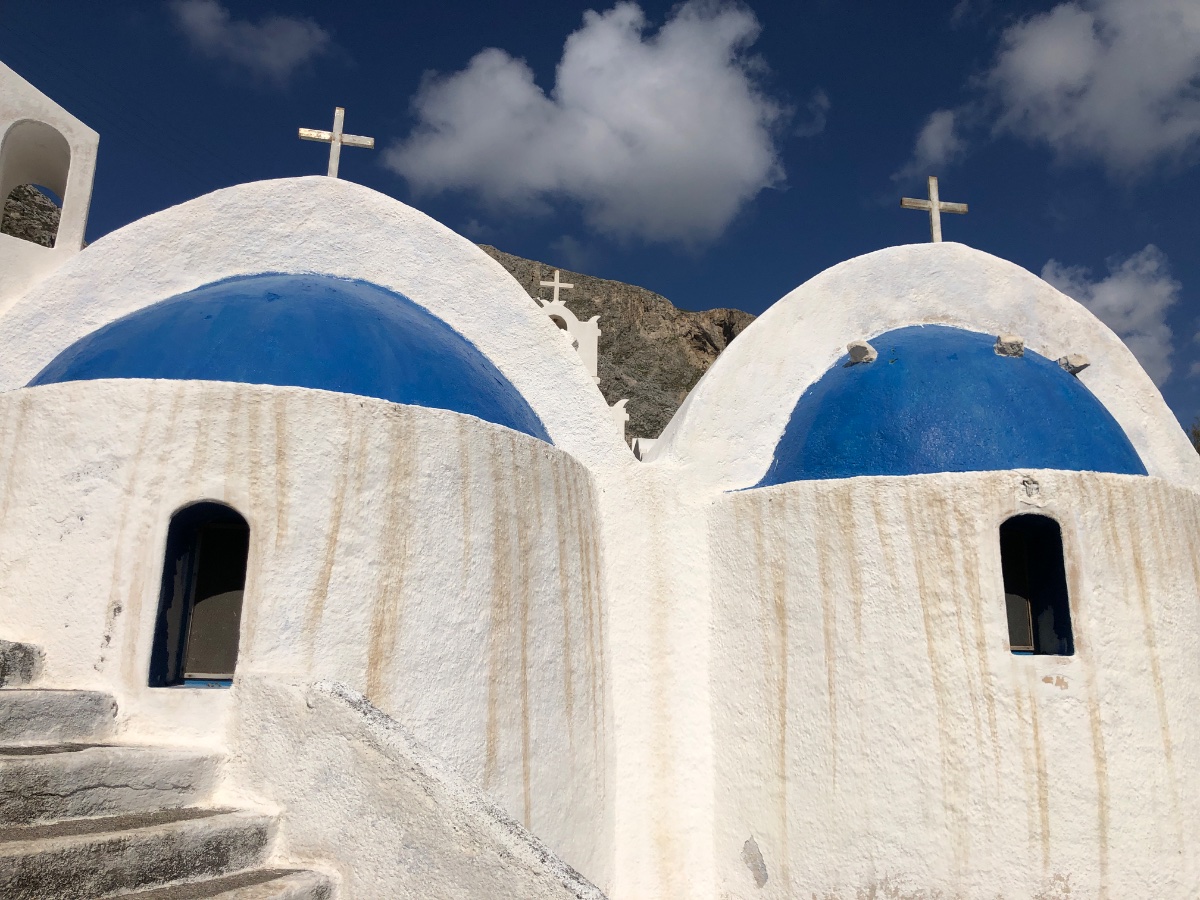 Santorini Blue Domes
