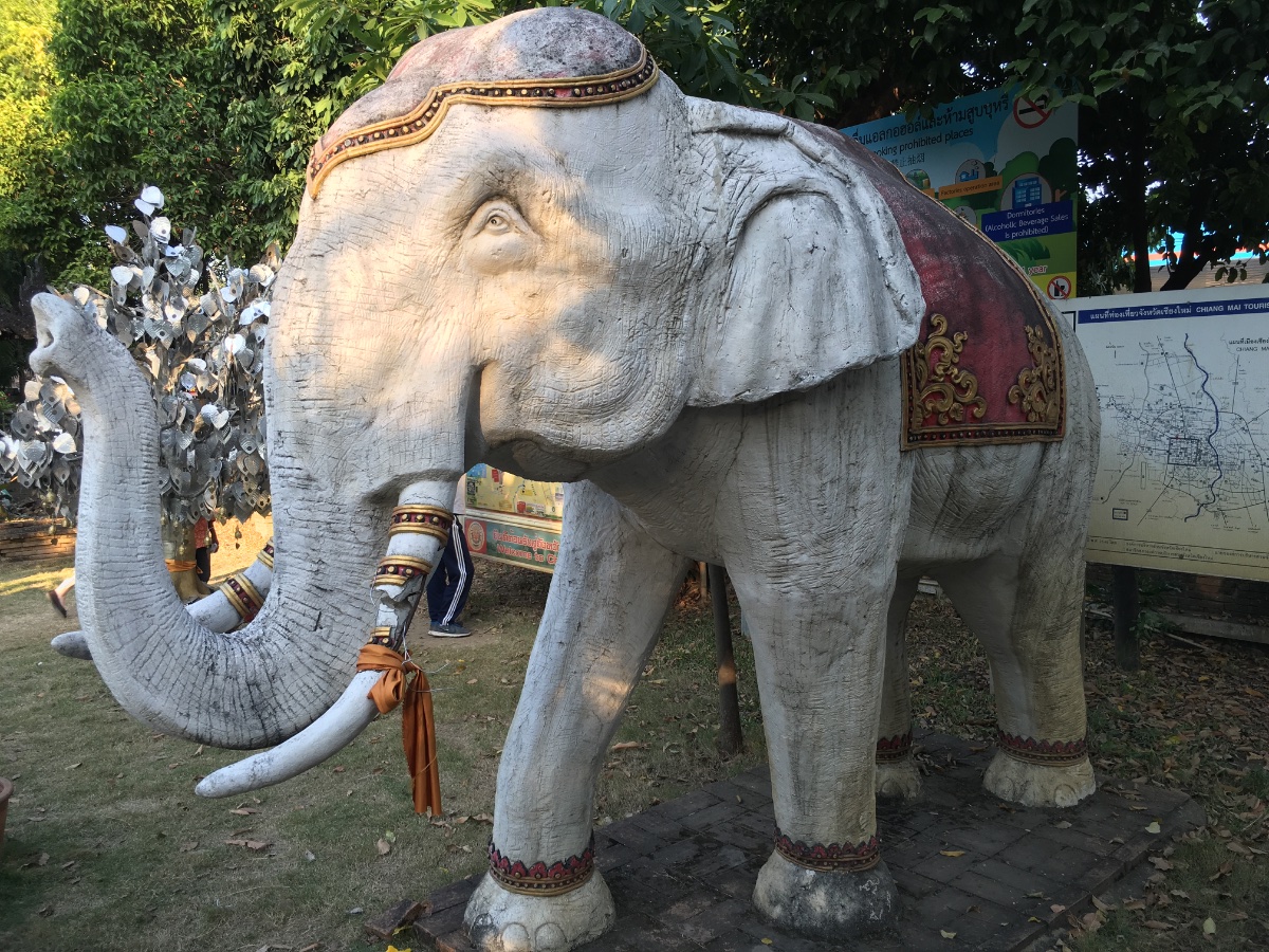 White Elephant Statue in Wat Phra That Doi Suthep